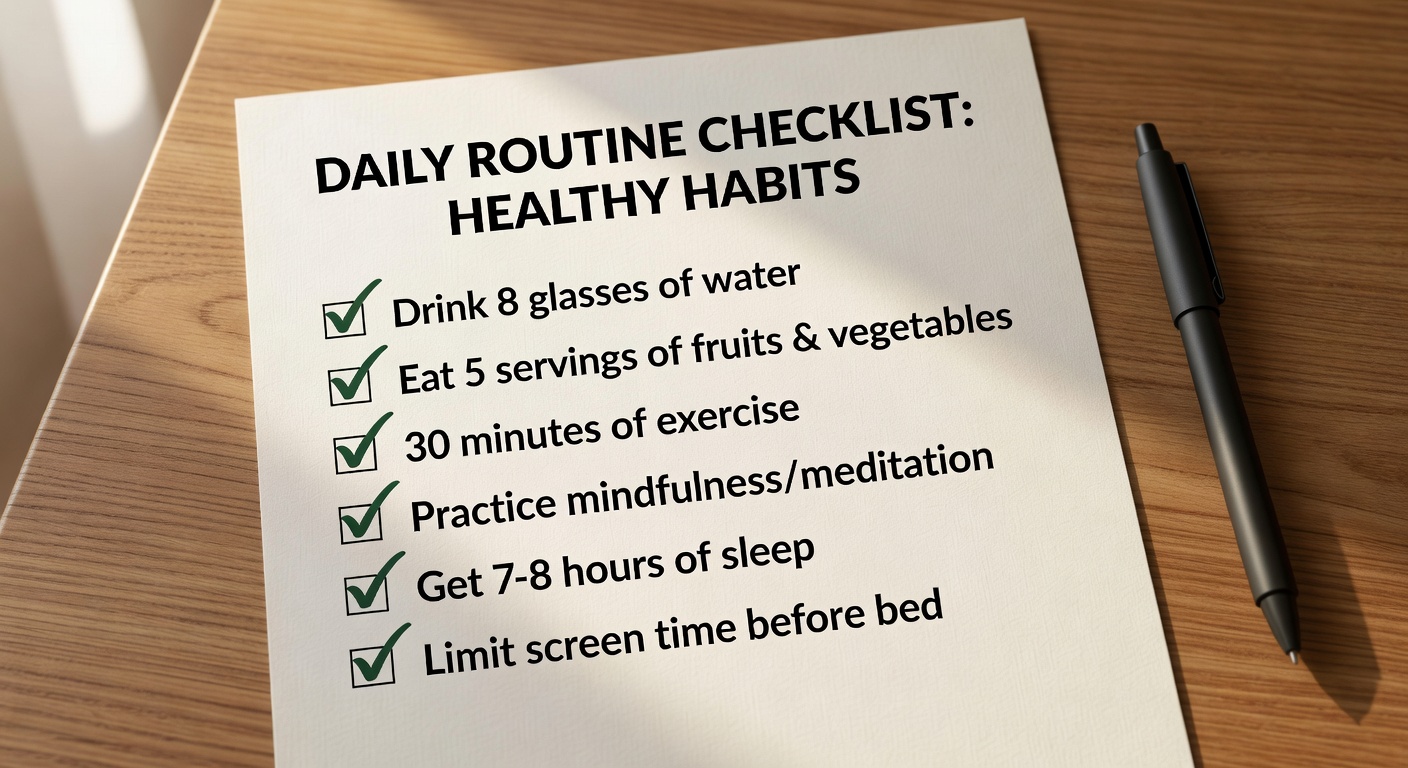 Daily routine and habit checklist