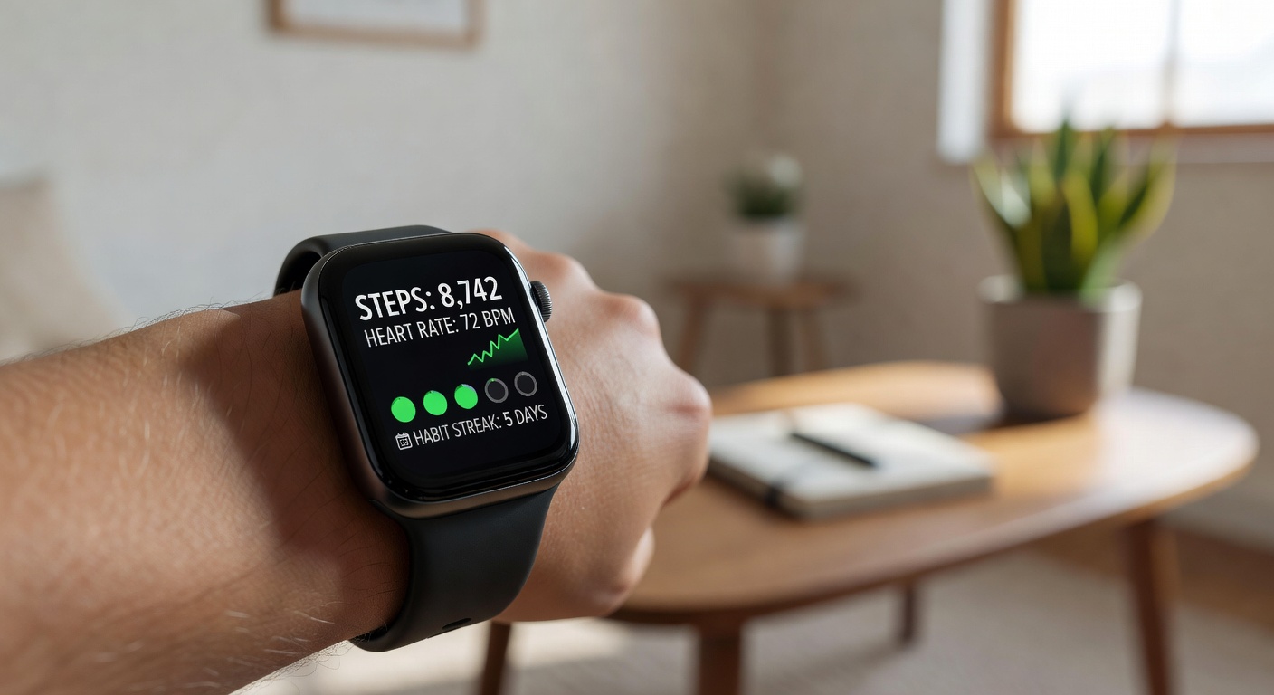 Fitness tracker helping monitor daily movement habits