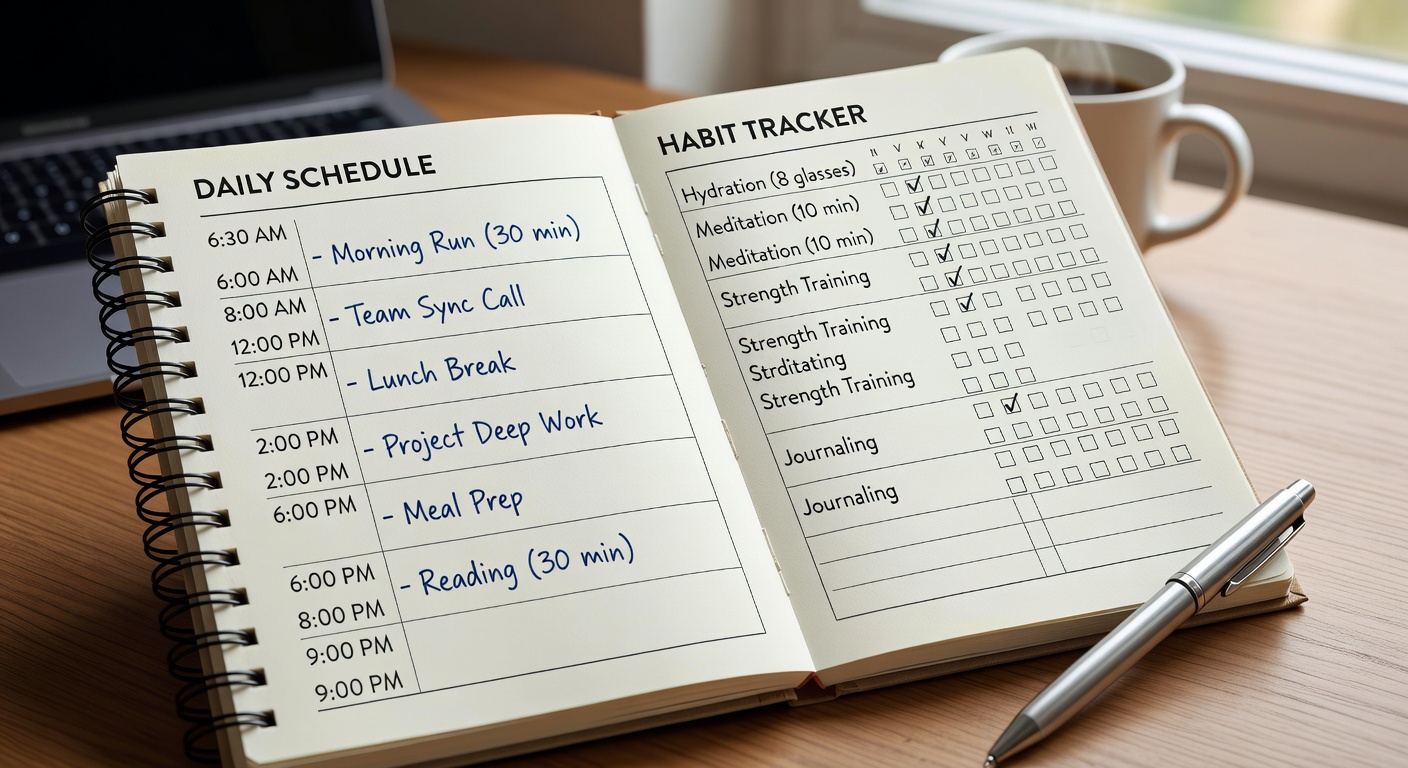 Weekly habit planner and schedule