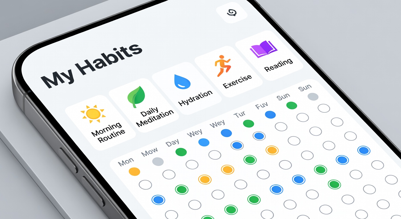 Sleep and habit tracker app interface