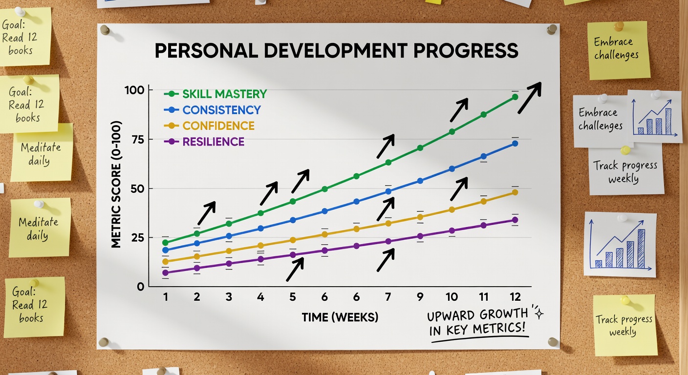 Progress chart showing productivity growth over time