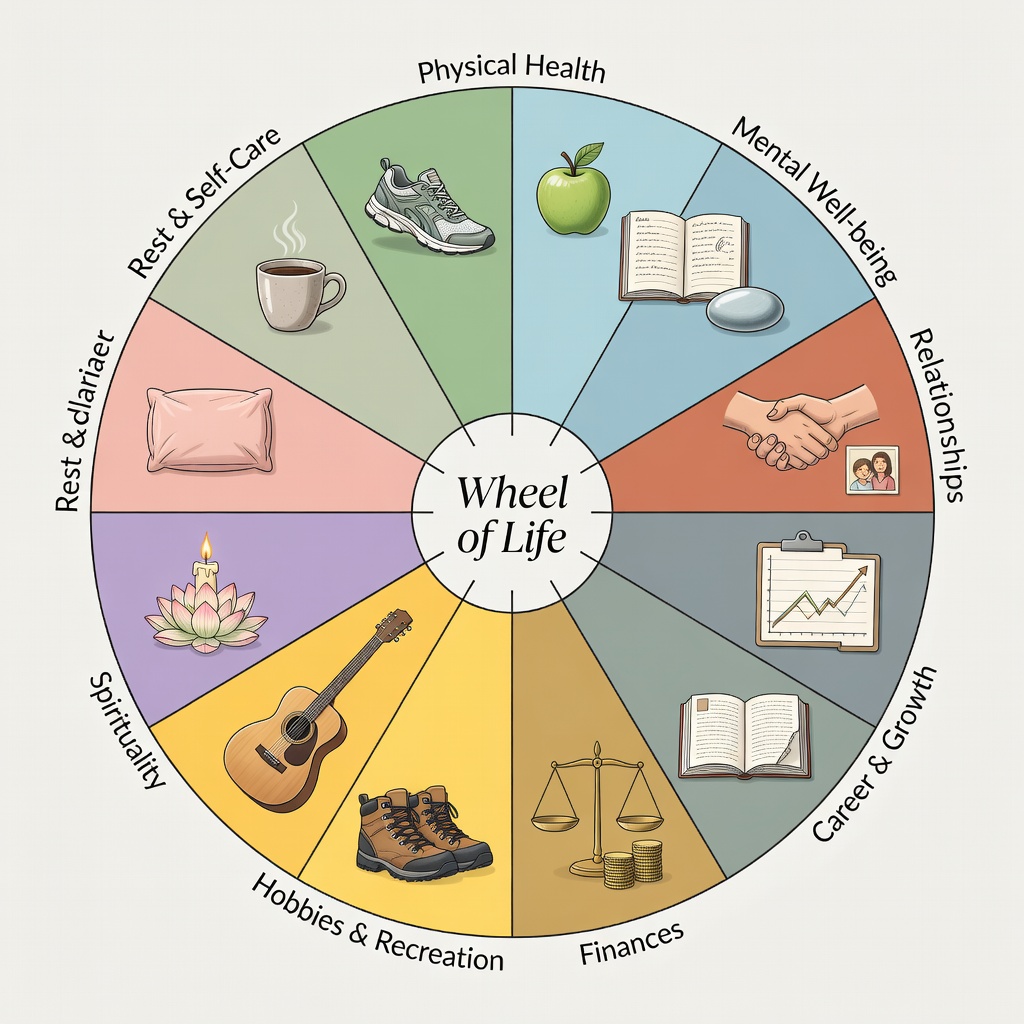 Wheel of life balance showing all life areas